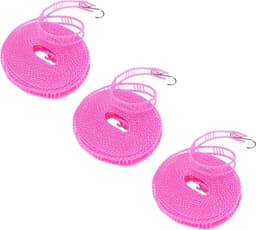 Waslijn Set - Kleding Touw - Kleding Drogen - Winddicht Roosterontwerp - 3 x 5 meter - Roze — thumbnail 1