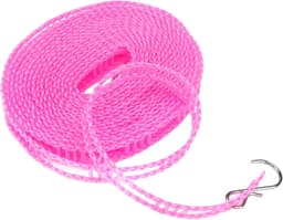 Waslijn Set - Kleding Touw - Kleding Drogen - Winddicht Roosterontwerp - 3 x 5 meter - Roze — thumbnail 4