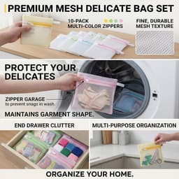 10 Kleine Waszakken voor de Wasmachine, Ideaal voor Sokken, Lingerie en Reizen, Met Honingraatstructuur en Verborgen Rits, Perfect voor Organisatie en Opbergen — thumbnail 5