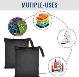 Waterdichte organizer zakken, 2 stuks herbruikbare reiswaszakken met handvat en rits voor zwemmen, sportschool en luiers - maten 20 x 30 cm en 25 x 38 cm — thumbnail 1
