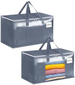 Dailygoods - 2 Stuks Grote Waszakken met Rits en Label - 105L Opbergzakken — thumbnail 1