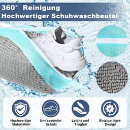 Schoenwaszak, waszak, 2 stuks, ritssluiting, waszak voor schoenen, anti-vervorming, licht en draagbaar, herbruikbaar wasnet, waszak voor sneakers, grijs, 39 x 25 x 9 cm — thumbnail 3