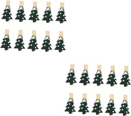 Houten Fotoclips - Kleine Wasknijpers - Decoratie Ophangen - Metalen Veer - 3.5 cm - Groen — thumbnail 1