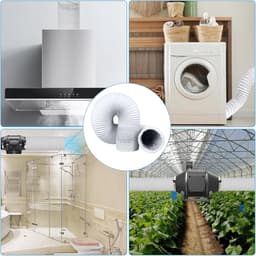 Afvoerslang PVC - Flexibele slang Aluminium pijp - Ventilatie aanleggen - Met RVS slangklemmen - 80mm x 3m - Wit — thumbnail 2
