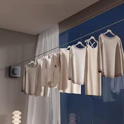Kledinglijn Uittrekbaar - Waslijn Buiten - Kleding Drogen - Roestbestendig Staal - 4.8 Meter - Grijs — thumbnail 2