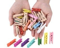 Houten Pinnen - Kleine Klemmen - Knutselen en Decoreren - Natuurlijk Hout - 400 stuks - Mix