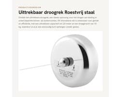 Dailygoods- Droogrek Uittrekbaar - Roestvrij Staal - Wanddroogrek - Ruimtebesparend - Eenvoudig te Installeren - Voor Binnen/Buiten - Wandrek