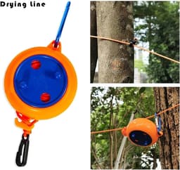 Uittrekbare Waslijn - Draagbare Kledinglijn - Was Drogen Buiten - Verstelbare Lengte - 8 Meter Touw - Oranje — thumbnail 5