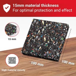 SnelShoppen - Non-slip mat set van 4 - 10cm x 10cm rubber mat - 1.5cm dikke anti-vibratie mat voor wasmachine, droger, koelkast, en meer - Geluidsisol — thumbnail 3