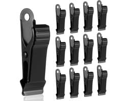 SnelShoppen - 12 Stuks Metal Clips Mini Klemmen 1.2 cm Zwarte Non-Slip Klemmen voor Gordijnen, Kleding, Foto's, Snacks en Creatieve Projecten