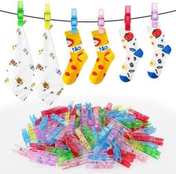 Foto Clips 110 Stuks - Mini Plastic Knijpers - Gekleurde Knijpers - Creatieve DIY Decoratie - Stevige Veerstructuur - Kwaliteitsmateriaal — thumbnail 1