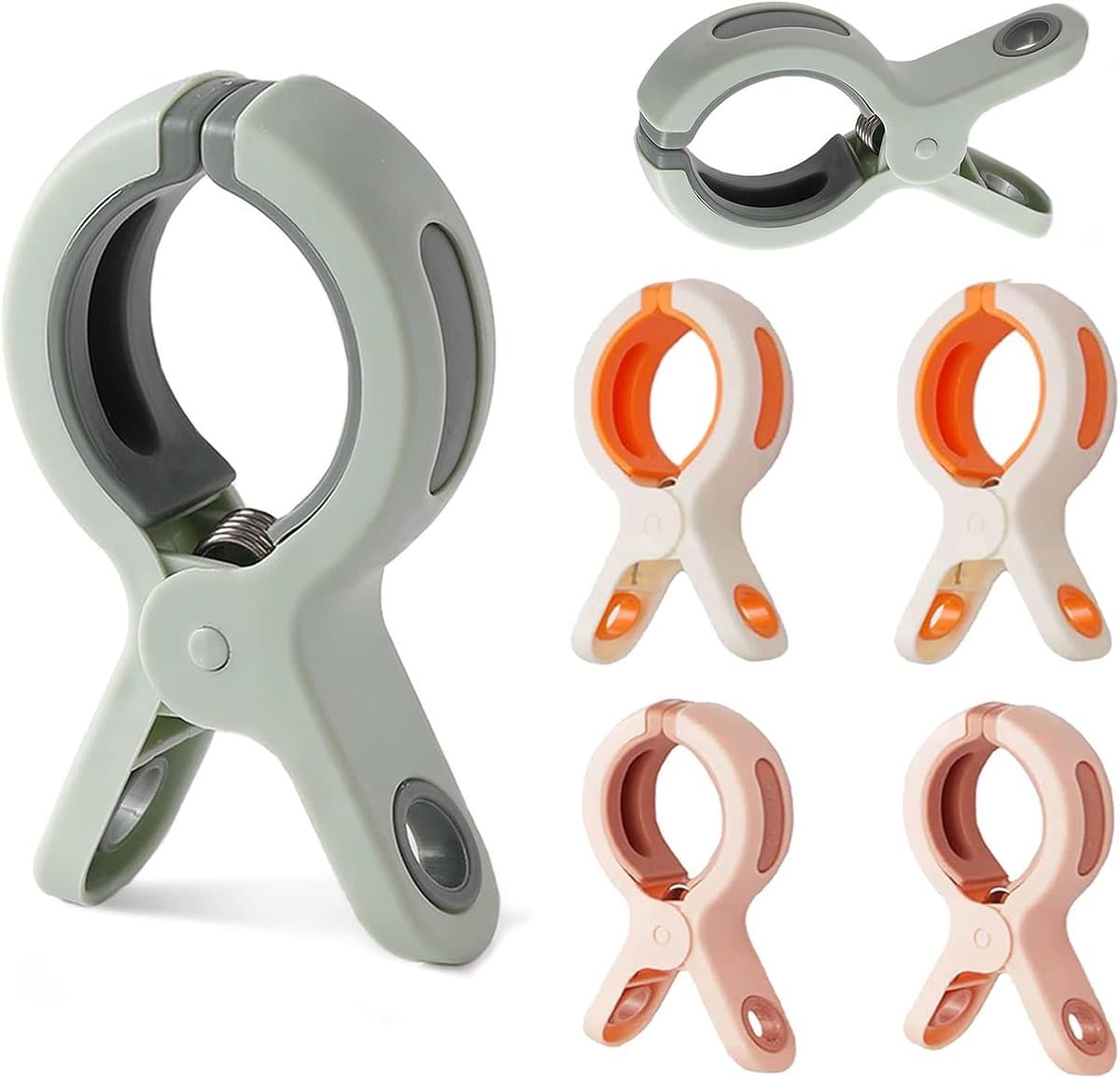 6 stuks grote klemmen, handdoekklemmen voor strandligstoelen, Jumbo formaat, sterke handdoekclips, winddicht, strandhanddoekclips voor dagelijkse was, badhanddoek, tapijt, beddengoed en dikke — afbeelding 1