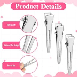 Haarclips Set - Krulspelden Klemmen - Haar Stylen - Gladde Enkele Punt - 100 Stuks - Zilver — thumbnail 2