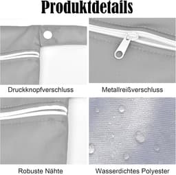 Grote Waterdichte Waszak met Rits en Handvat, 55 x 45 cm, Ideaal voor Reizen, Sport en Kamperen, Grijs-Roze — thumbnail 4