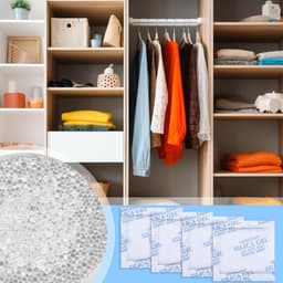 75 stuks x 5 g silicagel zakjes, silicagel droogmiddel silicagel zak, vacuüm silicagel zakken voor elektronica, kleding, laden, schoenontvochtiger kastontvochtiger — thumbnail 5
