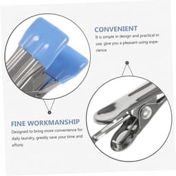 Wasknijpers 6 stuks - Kledingclips - Was ophangen - Roestvrij staal - 5.4 cm - Blauw — thumbnail 2