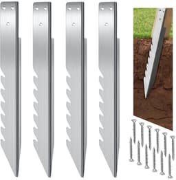 Grondankers 4 Stuks - Lengte 40 cm - Gegalvaniseerd Staal - Voor Houten Palen en Tuinprojecten - SnelShoppen — thumbnail 1