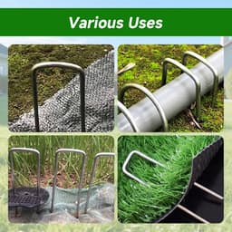 Grondankers set van 50 - Gegalvaniseerde U-vormige pennen - 150 mm lang - Ideaal voor tenten en tuinprojecten - ShopVlot — thumbnail 2