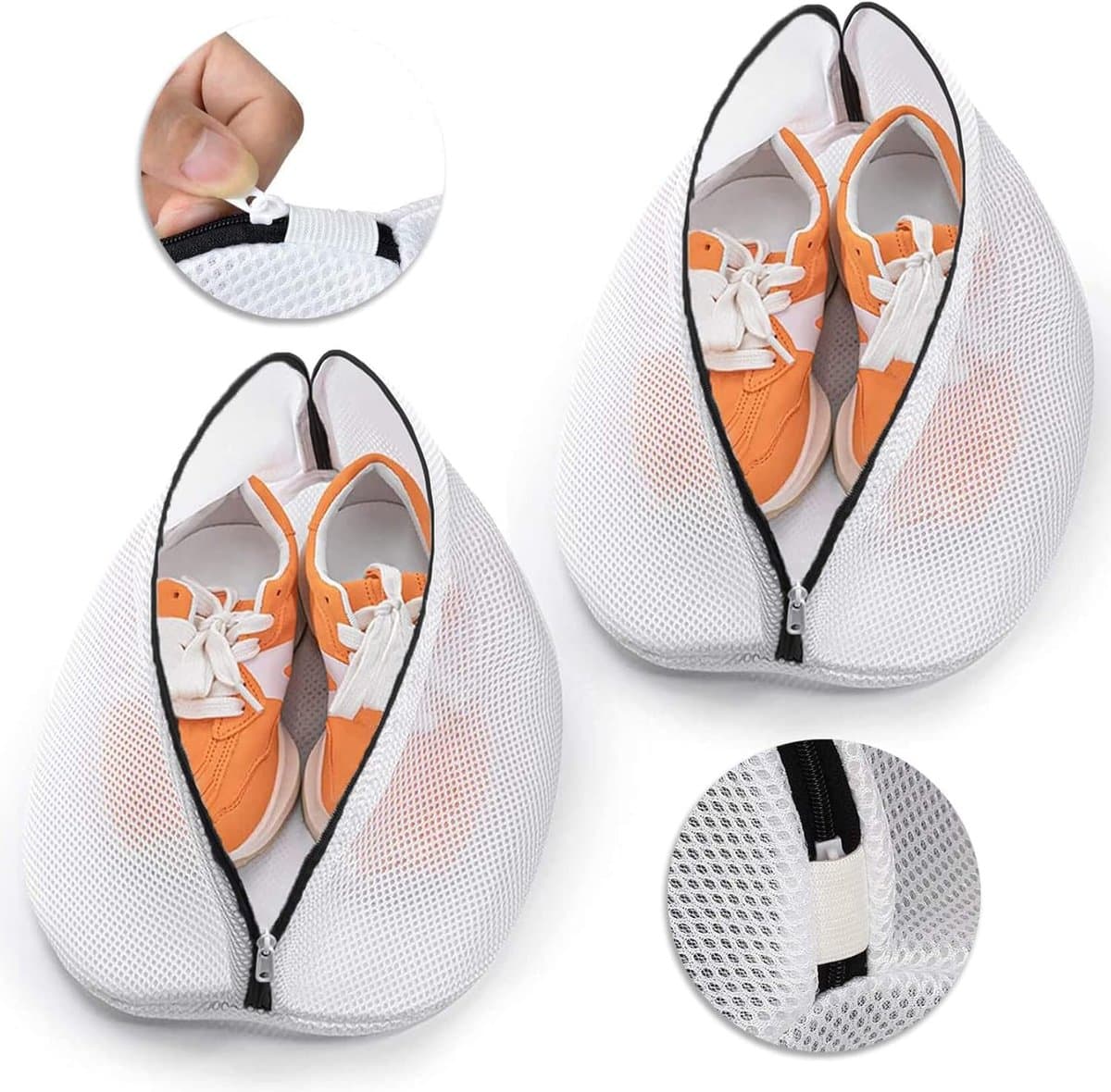 SnelShoppen - Wasnet voor Schoenen, 2 Stuks, Waszak voor Sneakers en Sokken met Rits (38 x 21 x 23 cm), Bescherming tijdens het Wassen — afbeelding 1