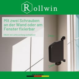 SnelShoppen - 5x Rollwin riemwinder met scharniersysteem bruin, 5m riem 14mm breed, muurbevestiging voor tuin, camping en huis — thumbnail 5
