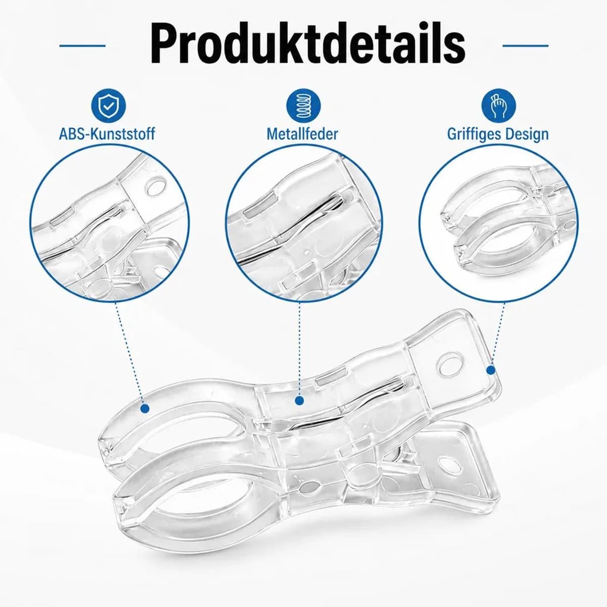 Bevestigingsclips Geschikt voor zwembadafdekking, 10 stuks, grote plastic clips, windbestendige bevestigingsclips — afbeelding 1
