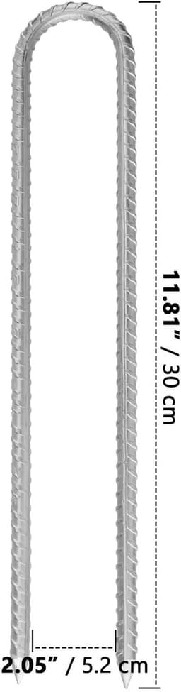 Dailygoods- Grondankers 30 cm - 8 Stuks - Verzonken Haringen - Beitelpunt - Antislip Haak - Geschikt voor Tenten en Hekken - Tentankers — thumbnail 4