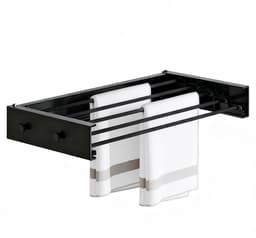 Dailygoods - Opvouwbaar Wanddroogrek van Koolstofstaal en Aluminium - Met 4 Haken voor Binnen en Buiten — thumbnail 1