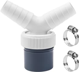 Dailygoods- Afvoeradapter Y-adapter - Dubbele Afvoer - Slang Ø 40 mm - Ingang Ø 18-23 mm - Hoogwaardig Polypropeen - Inclusief Afdichting en Schroefklemmen - Afvoerslang — thumbnail 1