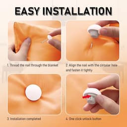 Dailygoods- Dekbedovertrek Clips Antislip - Bevestigingsclips Paddestoel - Quilt Klemmen - Decoratie Fixatie - Set van 4 Wit - Duurzaam Materiaal - Bedklemmen — thumbnail 5