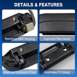 Dailygoods- Buitendeurklink Zwart - Deurklink Vergrendeling - Deurklink met Schild - Deurklink Bescherming - Compatibel met Hyundai H100 1992-1997 - Metaal en Plastic — thumbnail 2