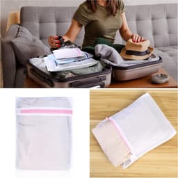 Wasnetjes met ritssluiting - Wit - 10 stuks in 3 maten - Polyester waszakken voor kledingbescherming en wasmachinegebruik — thumbnail 5