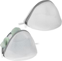 Bobypet - Wasnet Beha voor Wasmachine - Set van 2 - 18 x 15 cm - Halfronde BH Waszakken met Stevige Metalen Rits - Fijnmazig - Voor Bescherming van Beha's en Lingierie - Wit — thumbnail 1