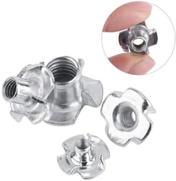 SnelShoppen - T-nut 4-tanden voor houtbewerking, gegalvaniseerd koolstofstaal, M4×50, schroefsets, roestbestendig, meubelaccessoires, eenvoudig te ins — thumbnail 3