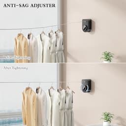 Tolvia Waslijn Uittrekbaar - Waslijndraad 4.2 Meter - Uittrekbare & Automatische Roldrooglijn - Intrekbare waslijn met muurbevestiging - Zwart — thumbnail 2