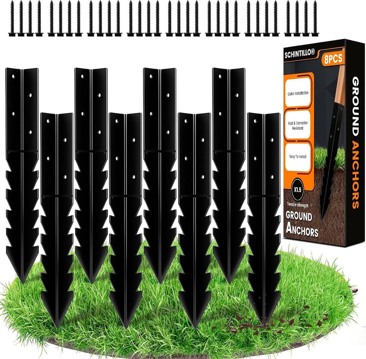 Grondankers voor schommels - 3 mm dik staal - water- en roestwerende coating - stevige bevestiging voor buitengebruik - ShopVlot — afbeelding 1