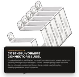 Connector U-vormige Beugel 78 x 82mm - Buisbandklem - Roestvrij Staal - Corrosiebestendig - Duurzaam - Hoogwaardige Materialen - Buisklem — thumbnail 1