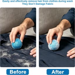 12 stuks - nylon wasballen - Wasballen voor het verwijderen van dierenharen - Herbruikbare wasballen - Wasballen die klitten voorkomen - Wasballen voor het verwijderen van haren in de wasmachine - Geschikt voor beddengoed, kleding en bankhoezen — thumbnail 4