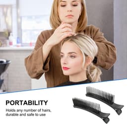 Haar Sectie Clips - Styling Klemmen - Haar Stylen - Antislip Grip - 4 Stuks - Zwart — thumbnail 4
