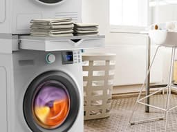 2-in-1 Wasmachine en Droger Houder met Uittrekbaar Rek en Opbergruimte — thumbnail 3