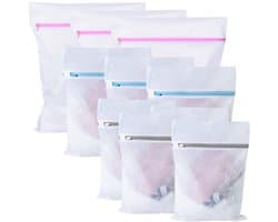 IMPERATORIS® Waszakjes voor Wasmachine - Bescherming voor Fijne Was en Schoenen - Mesh Wasnet met Rits - Voorkomt Slijtage - Set van 10 - Wit - 50 x 40 cm , 40 x 30 cm , 30 x 24 cm