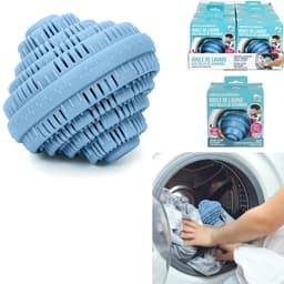Home Deco Factory Wasmachinebol - 2x - met keramische kralen - D10 cm - blauw - wassen zonder wasmiddel — thumbnail 5
