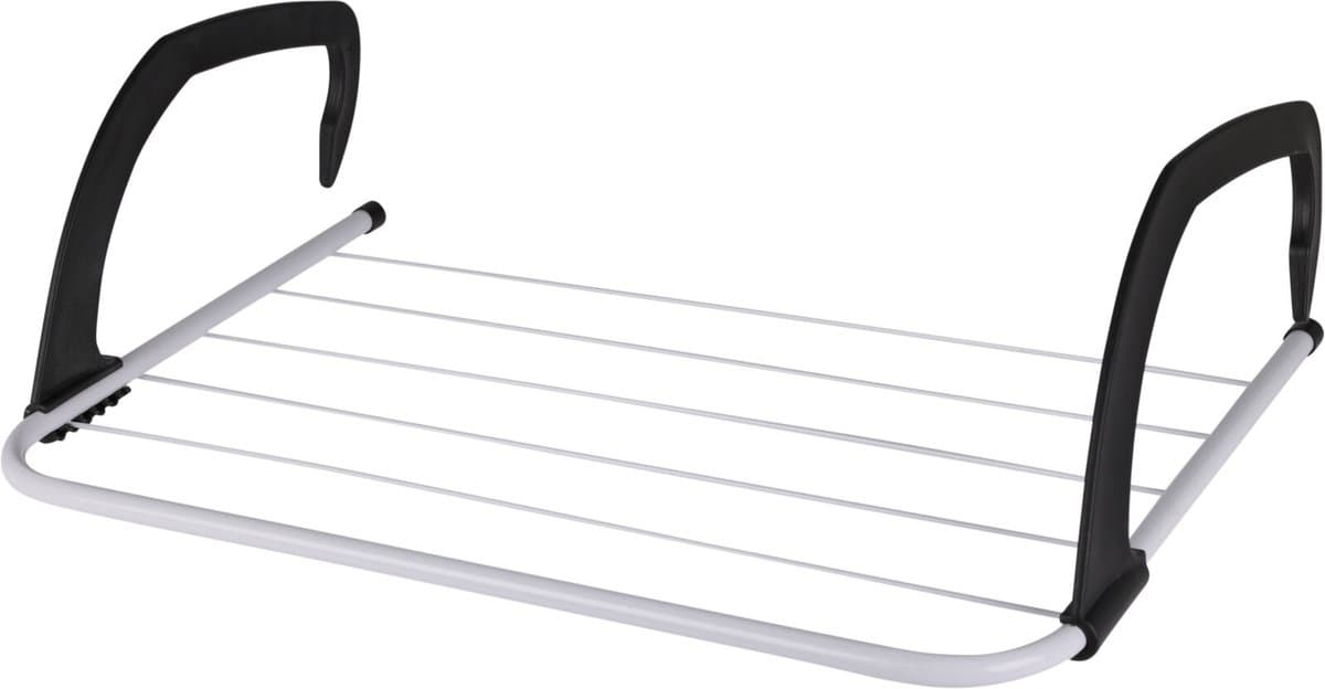 Storage Solutions Radiator droogrek - wit/zwart - metaal - 51 x 33 x 15 cm - handdoekrek - wasrek - 3 meter waslijn — afbeelding 1