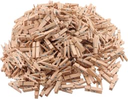 500 Mini Houten Wasknijpers 3,5 cm - Decoratieve Fotoclips voor Foto's & Knutselen — thumbnail 1