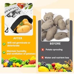 Aardappel- en uienopbergzakken - 2 stuks canvas groente- en fruitzakken 26 x 35 cm — thumbnail 5
