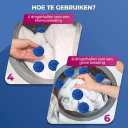 Drogerballen - Wasbollen - 6 Stuks - Siliconen - Sneller droog - Anti-kreuk — thumbnail 3