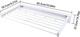 Gran Vida® - Opvouwbaar Droogrek - Muurbevestiging - Ruimtebesparend - Wit - 86 x 38 x 11cm — thumbnail 2