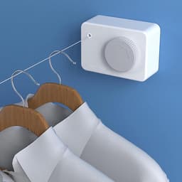 Intrekbare waslijn voor zwaar gebruik - Aan de muur gemonteerd - 13,8 ft roestvrijstalen niet-verzakkende lijn — thumbnail 2