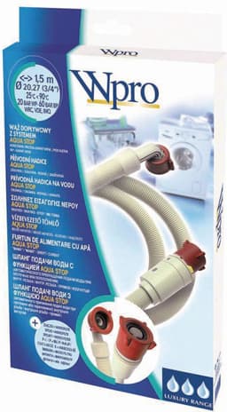 WPRO 481953028925 Toevoerslang Met Waterslot 3/4'' Recht - 3/4'' Gehoekt 90 °c 1.50 M — thumbnail 2