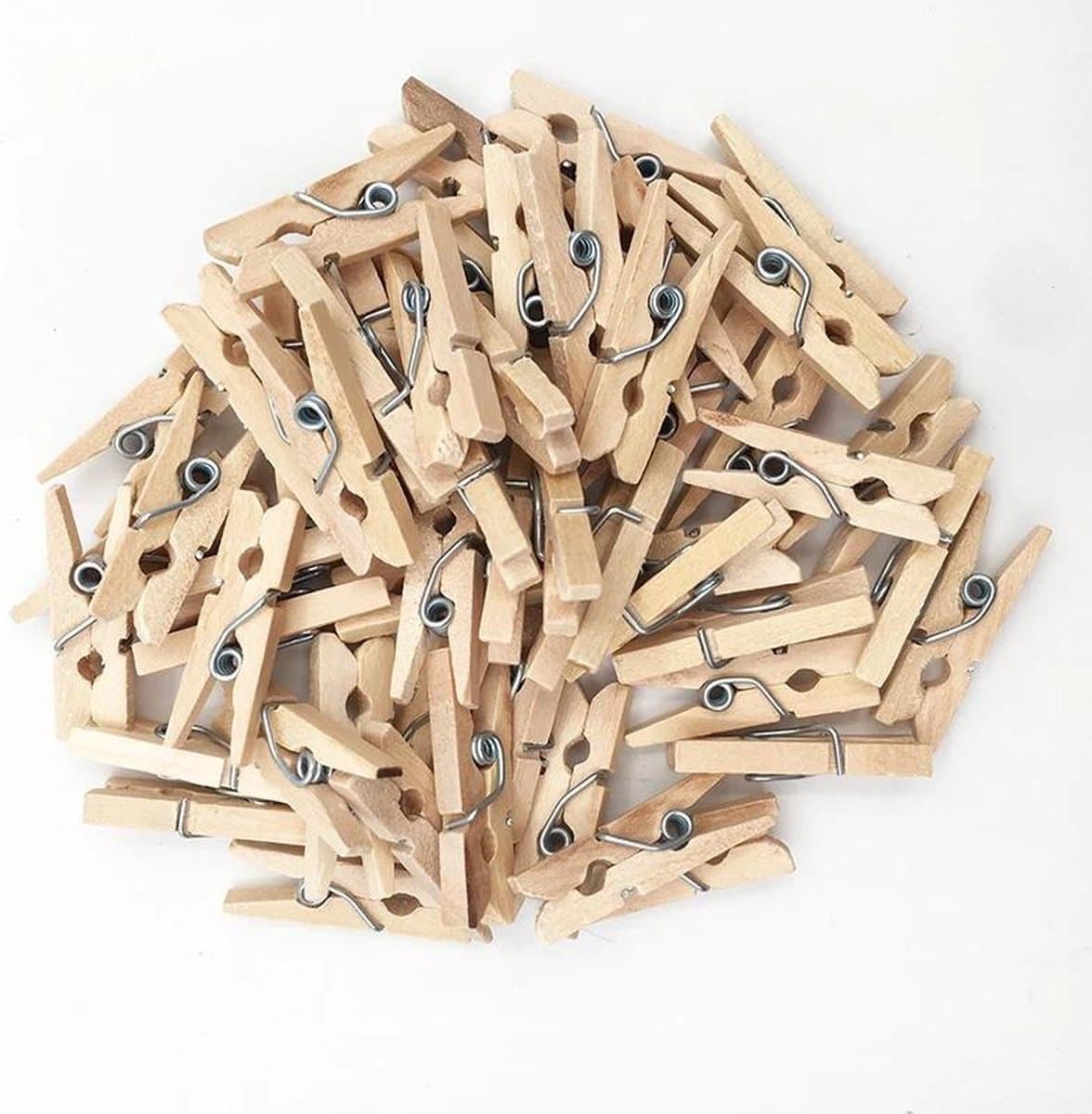 Jumada's - Premium - Houten Kleine houten mini knijpers - 20 STUKS - Hout - Knijpertjes - Fotoknijpers — afbeelding 1