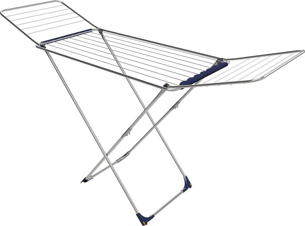 Jolly Super Waslijn x-poten staal - Gimi - grijs folding wall laundry rack — afbeelding 1